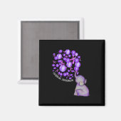 Olifant blaast Paarse leeuwen op overdosis Awareen Magneet (Voorkant / Achterkant)