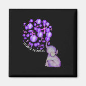 Olifant blaast Paarse leeuwen op overdosis Awareen Magneet (Voorkant)