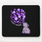 Olifant blaast Paarse leeuwen op overdosis Awareen Muismat (Voorkant)