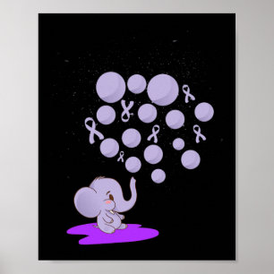 Olifant blaast Paarse leeuwen op overdosis Awareen Poster