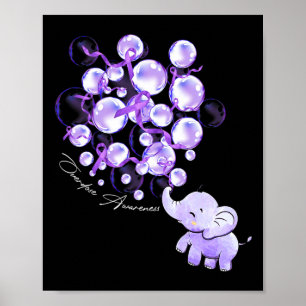 Olifant blaast Paarse leeuwen op overdosis Awareen Poster