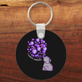 Olifant blaast Paarse leeuwen op overdosis Awareen Sleutelhanger (Voorkant)