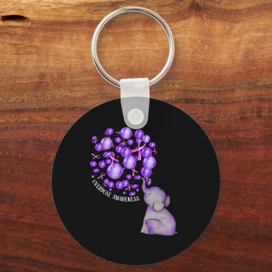 Olifant blaast Paarse leeuwen op overdosis Awareen Sleutelhanger (Voorkant)