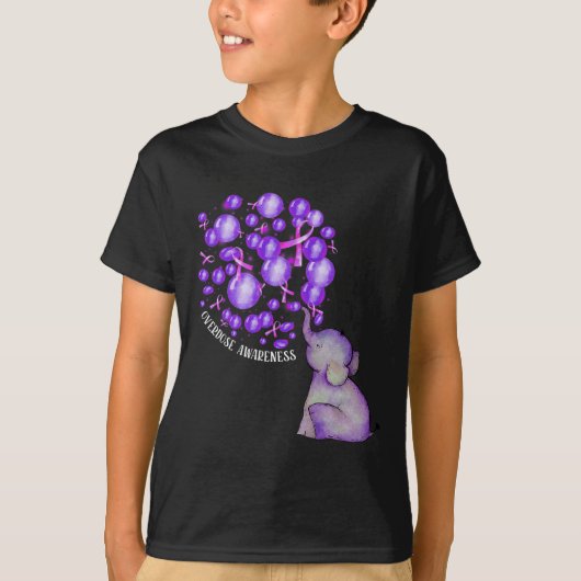 Olifant blaast Paarse leeuwen op overdosis Awareen T-shirt (Voorkant)