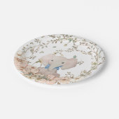 olifant bladeren wit jongen Baby shower Papieren Bordje (Gekanteld)