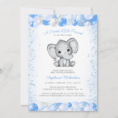Olifant Blauw Baby Jongen Ballon Douche Kaart (Voorkant)