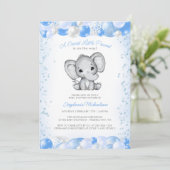 Olifant Blauw Baby Jongen Ballon Douche Kaart (Staand voorkant)