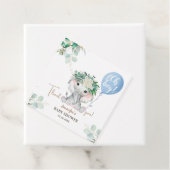 Olifant Blauw Ballon Groen Oh Boy Baby shower Bedankjes Labels (In situ)