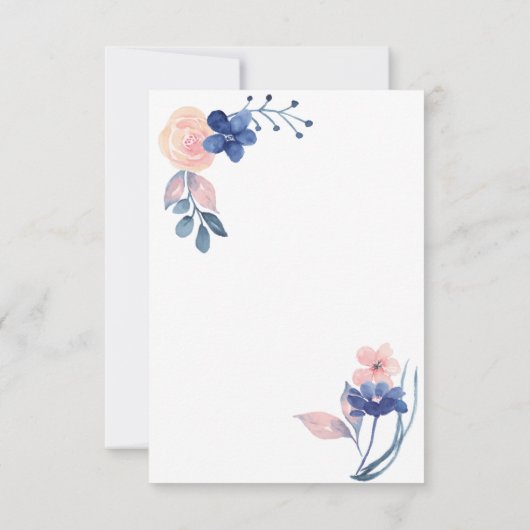 Olifant Blauw en Roze Baby shower Dank U Bedankkaart (Achterkant)