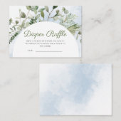 Olifant Blauw Jongen Groen Luier Raffle Informatiekaartje (Voorkant / Achterkant)