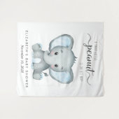 Olifant Blauw Waterverf Baby Jongen Douche Achterg Wandkleed (Voorkant (horizontaal))