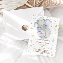 Olifant Blauwe Baby Shower Cute