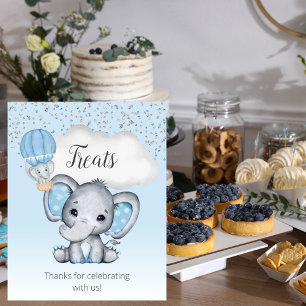Olifant Blauwe Ballon Baby Shower Traktaties Poste Poster