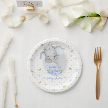 Olifant Blauwe Bloem Boho Baby Jongensfeest