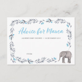 Olifant blauwe en grijze Baby Shower Advieskaarten Kaart