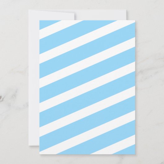 Olifant Blauwe Strepen Jongen Baby Douche Uitnodig Kaart (Achterkant)