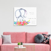 Olifant Bloemen Baby Meisje Geboorterecord Statist Canvas Afdruk (Insitu (Woonkamer))