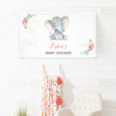 Olifant Bloemen Baby shower Achtergrond Banner (Me (Insitu)