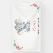 Olifant Bloemen Baby shower Achtergrond Banner (Me (Verticaal)