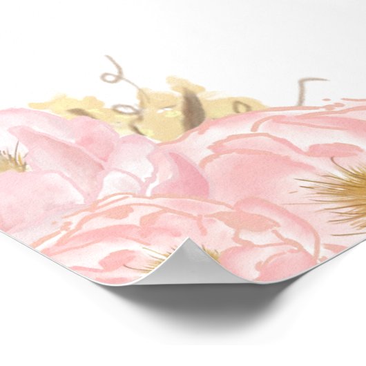 Olifant Bloemen Baby Shower Achtergrond Banner Poster (Hoek)