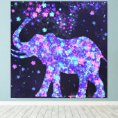 Olifant Bloemen Canvas Lente vreugde Afdruk (Insitu (Houten vloer))