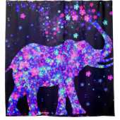 Olifant Bloemen Douchegordijn (Voorkant)
