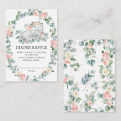 Olifant Bloemen Eucalyptus Groene Luier Raffle Informatiekaartje (Voorkant / Achterkant)