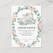 Olifant Bloemen Eucalyptus Groene Luier Raffle Informatiekaartje (Voorkant)