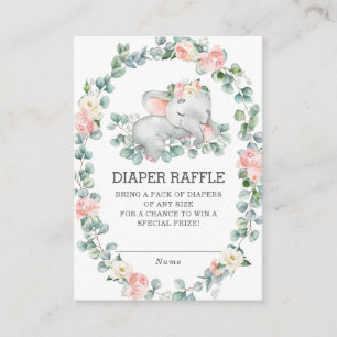 Olifant Bloemen Eucalyptus Groene Luier Raffle Informatiekaartje