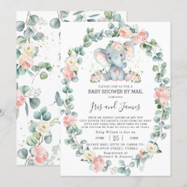 Olifant Bloemen Groen Baby shower door Mail Meisje Kaart