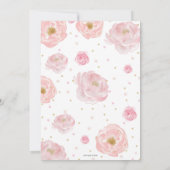 Olifant Bloemige Baby Shower Bedankkaart Meisje Kaart (Achterkant)