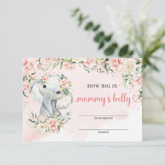 Olifant blos bloemen Hoe groot is mama's buik Informatiekaartje (Staand voorkant)