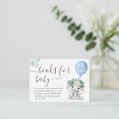 Olifant Blue Balloon Greenery Boeken voor Baby Informatiekaartje (Staand voorkant)