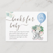 Olifant Blue Balloon Greenery Boeken voor Baby Informatiekaartje (Voorkant)