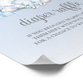 Olifant Blue Boy Baby shower Luier Raffle Teken Poster (Hoek)