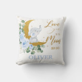 Olifant Blue Floral Hou van je naar de maan en ter Kussen (Voorkant)