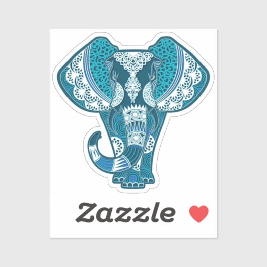 Olifant Blue Mandala Dierlijke Sticker (Vel)