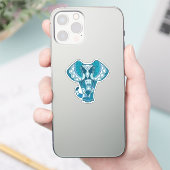 Olifant Blue Mandala Dierlijke Sticker (Telefoon)