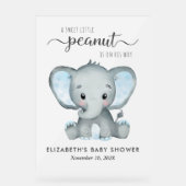 Olifant Blue Waterverf Baby Jongensdouche Frosted Acryl Bord (Voorkant)