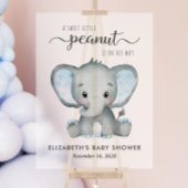 Olifant Blue Waterverf Baby Jongensdouche Frosted Acryl Bord