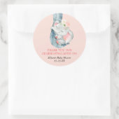 Olifant blush roze crème bloemig ronde sticker (Tas)