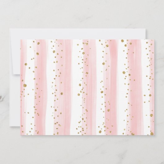 Olifant Blush Roze Goud Bloemen Baby shower Kaart (Achterkant)