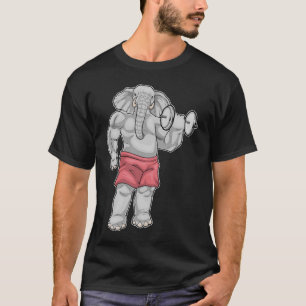 Olifant Bodybuilder Dumbbell Bodybuilding T-shirt