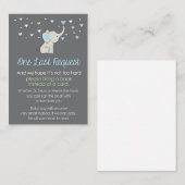 Olifant Boek Aanvraag Kaart, Olifant baby shower Informatiekaartje (Voorkant / Achterkant)