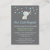 Olifant Boek Aanvraag Kaart, Olifant baby shower Informatiekaartje (Voorkant)