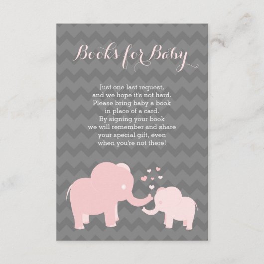 Olifant boeken voor Baby insert roze grijs Informatiekaartje (Voorkant)