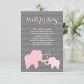 Olifant boeken voor Baby insert roze grijs Informatiekaartje (Staand voorkant)
