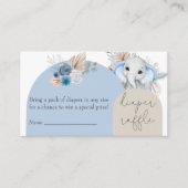Olifant Boho Boy Baby shower Luier Raffle Informatiekaartje (Voorkant)