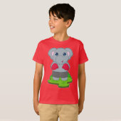 Olifant Bokser Bokshandschoenen Boksen T-shirt (Voorkant volledig)