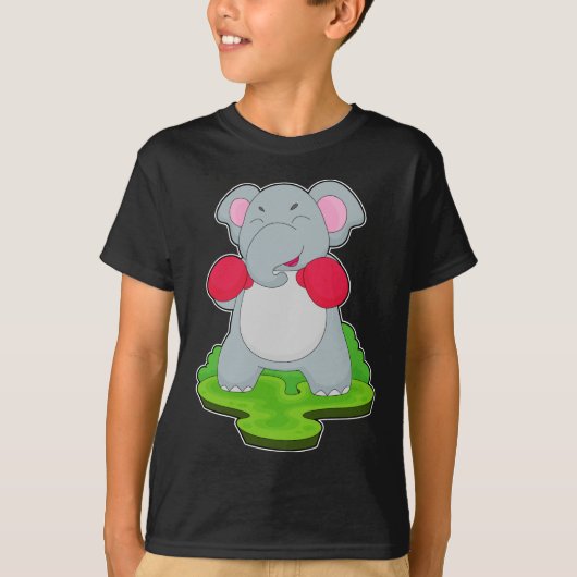Olifant Bokser Bokshandschoenen Boksen T-shirt (Voorkant)